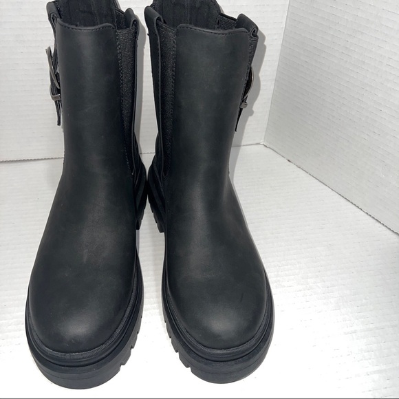 Rocket Dog Black Dekko Moto Mid Boots Size 8 New - Picture 1 of 6